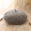 Boina de Lana para Mujer, Otoño e Invierno, Sombrero Octogonal de Alta Gama, Sombrero Versátil Estilo Japonés, Cálido de Invierno, Sombrero de Pintor Adelgazante