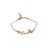 Pulseira Borboleta com Zircônia e Fritillaria Banhada a Ouro Real Nicho Simples Versátil Elegante Luxo Leve Joia de Alta Qualidade para Mulheres