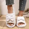 Pantuflas de pelo de punta abierta de venta caliente transfronteriza para mujer, otoño e invierno, antideslizantes, para interior, con suela gruesa, de felpa y algodón para el hogar, venta al por mayor