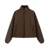 Atacado de fabricante de roupas femininas transfronteiriço 2026 moda casual estilo europeu e americano jaqueta acolchoada de algodão solta com zíper e gola alta