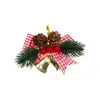 Nueva caja de regalo con accesorios de frutas rojas navideñas, aguja de pino y lazo, guirnalda, ramas de pino, campanas, colgantes para decoración de árbol de Navidad