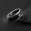 Anillo giratorio de acero inoxidable europeo y americano para hombre, anillo de cruz de personalidad de moda, anillo de moda hip hop, joyería