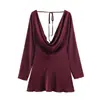 Suministro Exclusivo Transfronterizo de Ropa para Mujer 2026 Nuevos Productos Moda Estilo Europeo y Americano Vestido con Cuello Drapeado Textura de Satén de Seda 9377332