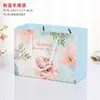 Caja de embalaje para repostería, caja de regalo para pastel de luna, galletas, caja de crisp de copo de nieve, color rosa azul, cartón blanco, cajón, en stock