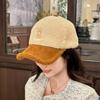 Boné de Baseball Plush Quente da Moda para Mulheres no Outono e Inverno, Versátil Estilo de Rua Fashionável Boné Bico de Pato, Chapéu Trendy Ins