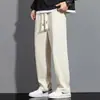 Pantalones de Seda de Hielo para Hombre, Pantalones Casuales Rayados Rectos Sueltos Finos de Verano, Pantalones Largos para Hombre, Pantalones Deportivos de Secado Rápido para Adolescentes