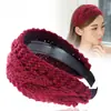 Diadema de ala ancha al por mayor transfronteriza versión coreana para otoño e invierno clip de pelo de lana popular en línea diadema de punto elegante horquilla joya diadema