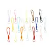 Llavero de Peluche de Cuerda Tejida a Mano de Color Sólido Lanyard Corto Portátil para Teléfono Colgante Decorativo para Bolso
