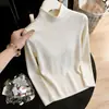 Camiseta de Lana de Manga Larga de Punto con Cuello Alto para Mujer Otoño/Invierno 2026