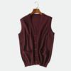 Outono e Inverno Masculino Novo V-neck 100 Pure Cashmere Cardigan All-match Business Vest Warm Vest para o pai