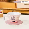 Serie Mickey de Disney Tazón Cónico Alto Color Bajo Esmalte Vajilla Tazón para Arroz Cerámica Regalo para Uso Doméstico Regalo de Cumpleaños
