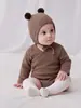 Body de Algodón Suave Clase A para Bebé Mameluco Triangular Otoño e Invierno Mameluco de Manga Larga Mono Base de Color Sólido para Bebé