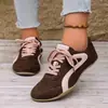 Tênis esportivos de cor bloco retrô novos transfronteiriços femininos veludo sola grossa sapatos de Argan casuais que aumentam a altura versátil tamanho grande comércio exterior feminino
