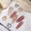 Famoso en Internet Corona de Navidad para Uñas con Diamantes Perlas Decoración Versátil Joyería de Diamantes para Uñas Dorados y Plateados Japoneses de Alta Retención de Color
