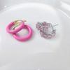 Hermosos encantadores aretes pequeños de aro C con gota de circón y aceite para mujer, simples, lindos, exquisitos, buena combinación, nicho, aretes de hebilla para la oreja para mujer