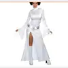 Star Wars Princesa cos Leia Vestido Longo Branco cosplay Halloween Adulto Crianças Fantasia de Show