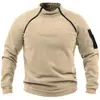 Suéter para hombre de punto cruzado europeo y americano, otoño e invierno, cálido, holgado, color liso, para exteriores, cálido, transpirable, táctico, ropa para hombre