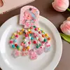 Pulseira Fofa Infantil que Brilha no Escuro Desenho Animado Colorida com Contas Pulseira para Meninas Elástica Pulseira de Corda de Cabelo Acessório de Mão para Meninas