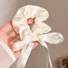 Elástico de Cabelo Oversized Estilo Coreano Intestino de Porco, Corda de Cabelo Versátil com Renda de Bolinhas, Elástico para Rabo de Cavalo Alto, Elástico de Borracha, Acessório de Cabelo de Alta Qualidade