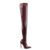 Botas Altas hasta la Rodilla con Estampado de Serpiente para Mujer con Tacón Fino Primavera 2022 Punta Fina Sexy Botas de Mujer Talla Grande Botas Largas