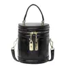 Bolsa para Mujer Estilo Coreano Cilindro Bolsa de Cosméticos Estilo Occidental Color Sólido Bolso de Hombro 2024 Nueva Llegada Cuadros de Diamantes Cadena Cubo Bolso Cruzado