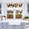 Suministro Directo de Fabricantes a Plataformas de Comercio Electrónico Transfronterizo, Cortinas Cortas Decorativas Florales Impresas Digitalmente para Ventanas Pequeñas de Cocina, Dropshipping de Fábrica