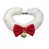 Colar de Pelúcia com Sino e Laço Vermelho de Natal para Mulheres, Gargantilha com Atmosfera Festiva, Corrente Fina para Clavícula