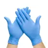 Guantes de Nitrilo Azules Desechables, Sin Polvo, Completamente de Nitrilo, para Uso en Cocina Doméstica, Gruesos y Resistentes al Desgaste, Guantes de Nitrilo de 9 pulgadas