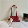 Bolso Único con Textura Bolso Tipo Bowling 2026 Modelo Nuevo Simple Lunares Bolso de Hombro para Viajes Diarios Bolso de Hombro Versátil