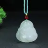 Colgante Budista Verde Natural de Tianshan, Buda de Vientre Grande, Colgante Budista Maitreya Flor Flotante de Xinjiang, Guanyin, Modelo de Pareja para Hombres y Mujeres