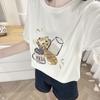 100kg Tamanho Grande Verão Novo Estilo Casual Estampada Manga Curta Menina Gorda Versátil Gola Redonda Camiseta Top para Mulheres 7647