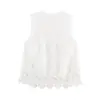 Moda elegante europea y americana transfronteriza 2026 nuevo estilo Amazon al por mayor para mujer camiseta sin mangas de cuello redondo con pantalones cortos huecos U7