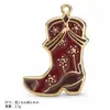 Chapéu de Cowboy Ocidental Europeu DIY Esmalte Gotejante Ornamento Acessórios Pingente Único Bota de Cowboy Charme Estilo Pequeno Perfume Pingente de Colar