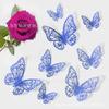 Mariposa tridimensional hueca dorada y plateada Adhesivo de pared 3d Simulación Decoración de doble cara Mariposa Textura metálica