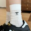 Calcetines de Media Caña sin Hueso Estilo Japonés de Primavera y Verano Calcetines de Malla de Algodón Transpirables Medias Mujer Primavera Delgados Estilo Bailarina con Lazo Mujer