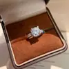 Anillo Clásico de Cabeza de Toro de Cuatro Garras para Mujer, Anillo de Imitación de Diamante de Alto Carbono Moissanita, Aro con Baño de Plata de Artesanía Fina, Montura Vacía al por Mayor