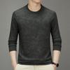 Sudadera de Manga Larga con Cuello Redondo para Hombres de Mediana Edad con Estampado de Rayas, Top Casual para Primavera y Otoño, Camiseta Base con Estampado de Rayas para Otoño