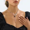 Joyería Transfronteriza Europea y Americana, Hebilla Ot Geométrica Personalizada Cadena Clavicular Cuadrada Negra, Collar Largo con Colgante de Moda y Versátil para Mujer