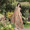 Ropa de Viaje Tailandia Xishuangbanna Vacaciones en la Costa Estilo Bohemio Étnico Estampado Vestido Holgado de Tirantes