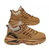 Outono 2026 Sapatos Esportivos de Caminhada Masculinos de Cano Alto Antiderrapantes Botas Martin Casuais com Solado Grosso Aumentadoras de Altura KS8889
