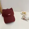 Gorra de Béisbol con Orejas de Gato 3D Estilo Coreano de Moda para Chica Cool con Bordado de Letras, Gorra Versátil para el Sol que Hace que la Cara Parezca Más Pequeña, Unisex