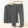 Traje de ropa interior térmica sin costuras de terciopelo alemán para hombre, invierno, a prueba de frío, fiebre, terciopelo de doble cara, pantalones de otoño, camiseta blanca de manga larga