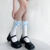 Estilo Niña Dulce Estilo Japonés Lazo Borde Oreja de Madera Calcetines Blancos de Algodón Primavera y Verano Estilo Ballet Calcetines Joker