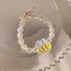 Linda diadema de patito amarillo banda de goma pequeña para el pelo de novio cuerda para atar el pelo pulsera de cuentas de tulipán diadema de doble uso