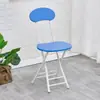Silla Plegable Silla de Comedor Doméstica Silla Simple Silla de Ocio con Respaldo Taburete de Dormitorio Silla de Balcón Taburete Redondo Portátil para Adultos