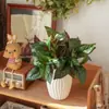 Flor Artificial Calathea Morada Pequeña de Liberación Lenta de 2 Ramas Estilo Ins Decoración del Hogar Boda Transfronteriza Flor Falsa Venta al por Mayor