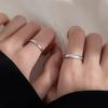 Anillo liso chapado en plata 925 anillo de pareja lujo ligero Qixi nicho para hombres y mujeres simple regalo anillo abierto