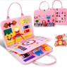 Tablero de Aprendizaje de Fieltro para Niños, Tablero de Actividades con Botones, Libro Silencioso, Bordado DIY de Tejido No Tejido, Libro de Lujo, Tablero de Educación Temprana