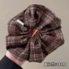 Goma para el pelo floral marrón, elegante y a la moda, con diseño de cuadros para mujer, nuevo estilo 2026, accesorio para el pelo de tela de alta calidad