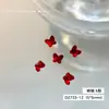 Rinestones Súper Brillantes Rojos para Uñas, Cubo de Azúcar, Corazón Inclinado, Cristales Cuadrados Gruesos con Base Cónica, Rinestones Rojos Chinos Versátiles de Lujo Ligero para Uñas
